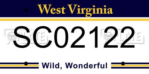 SC02122 West Virginia License Plate