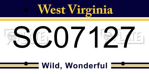 SC07127 West Virginia License Plate