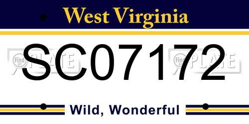 SC07172 West Virginia License Plate