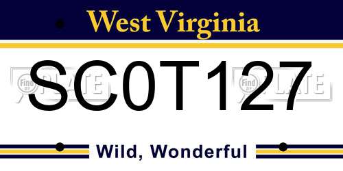 SC0T127 West Virginia License Plate