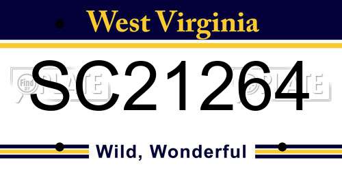 SC21264 West Virginia License Plate