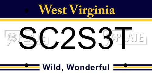 SC2S3T West Virginia License Plate