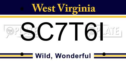 SC7T6I West Virginia License Plate
