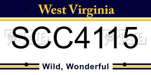 SCC4115 West Virginia License Plate
