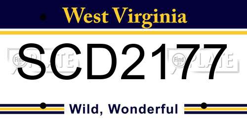 SCD2177 West Virginia License Plate