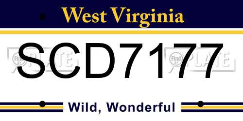 SCD7177 West Virginia License Plate