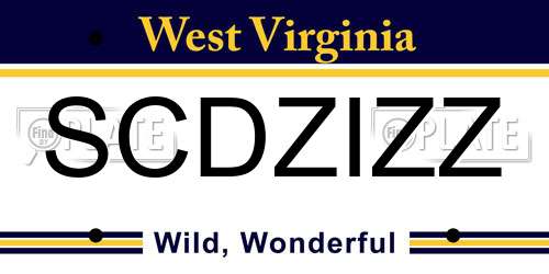 SCDZIZZ West Virginia License Plate