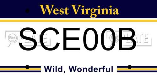 SCE00B West Virginia License Plate