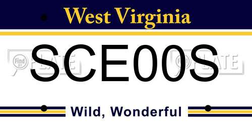 SCE00S West Virginia License Plate
