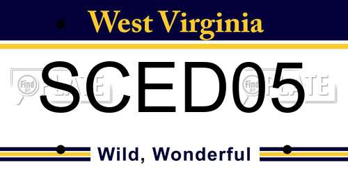 SCED05 West Virginia License Plate
