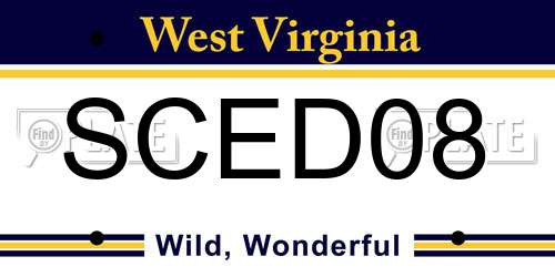 SCED08 West Virginia License Plate