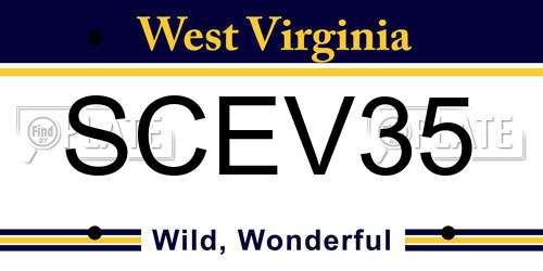 SCEV35 West Virginia License Plate