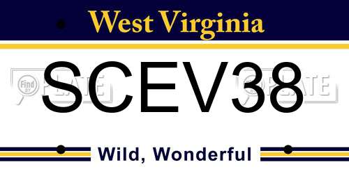 SCEV38 West Virginia License Plate
