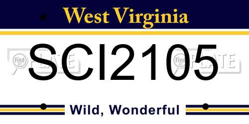SCI2105 West Virginia License Plate