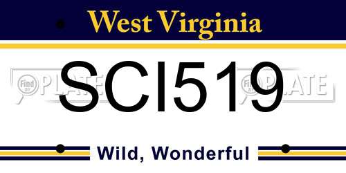 SCI519 West Virginia License Plate