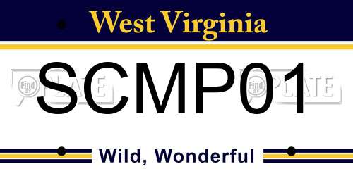 SCMP01 West Virginia License Plate