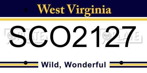 SCO2127 West Virginia License Plate