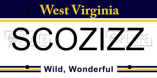 SCOZIZZ West Virginia License Plate