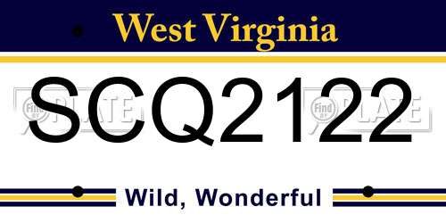 SCQ2122 West Virginia License Plate