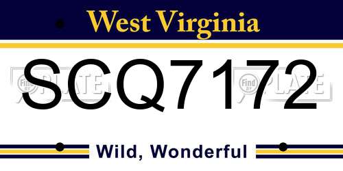 SCQ7172 West Virginia License Plate