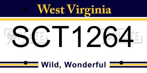 SCT1264 West Virginia License Plate