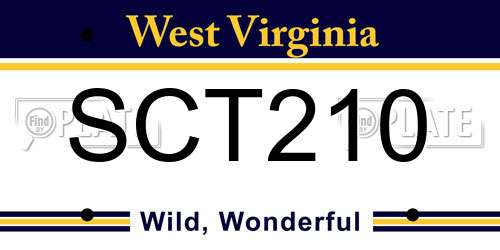 SCT210 West Virginia License Plate