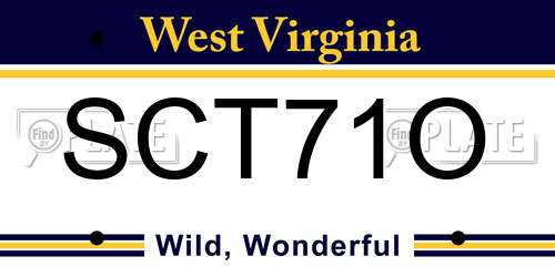 SCT71O West Virginia License Plate