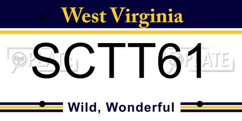 SCTT61 West Virginia License Plate