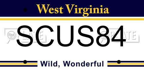 SCUS84 West Virginia License Plate