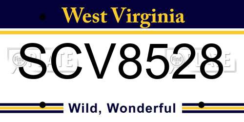 SCV8528 West Virginia License Plate