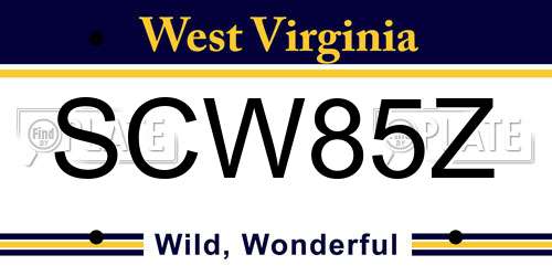 SCW85Z West Virginia License Plate