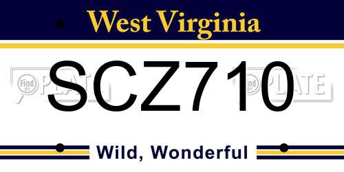 SCZ710 West Virginia License Plate