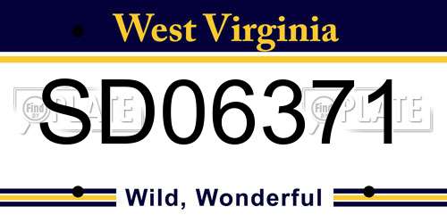 SD06371 West Virginia License Plate