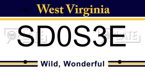 SD0S3E West Virginia License Plate