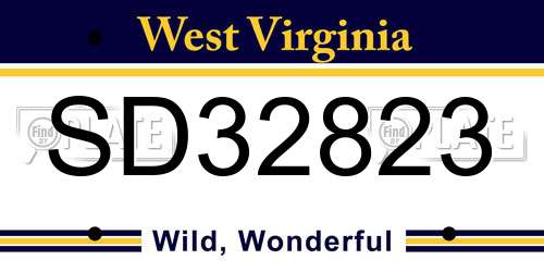 SD32823 West Virginia License Plate