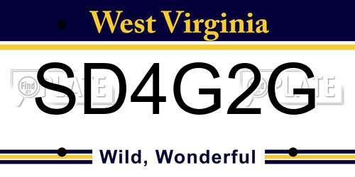 SD4G2G West Virginia License Plate