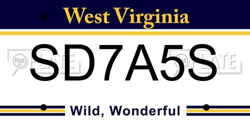 SD7A5S West Virginia License Plate