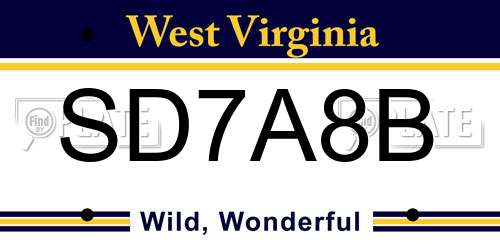 SD7A8B West Virginia License Plate