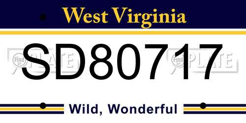 SD80717 West Virginia License Plate