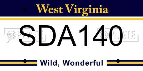 SDA140 West Virginia License Plate