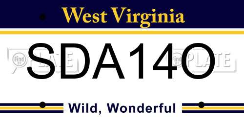 SDA14O West Virginia License Plate