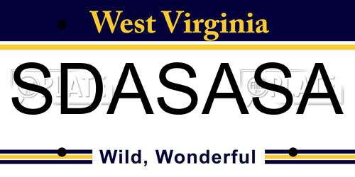 SDASASA West Virginia License Plate