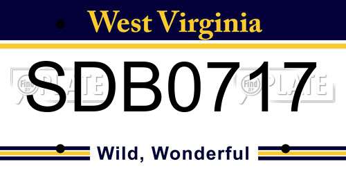 SDB0717 West Virginia License Plate