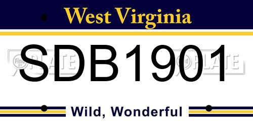 SDB1901 West Virginia License Plate