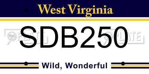 SDB250 West Virginia License Plate
