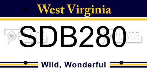 SDB280 West Virginia License Plate