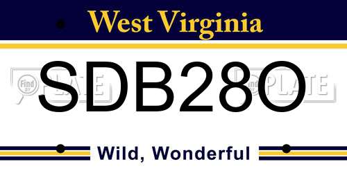 SDB28O West Virginia License Plate