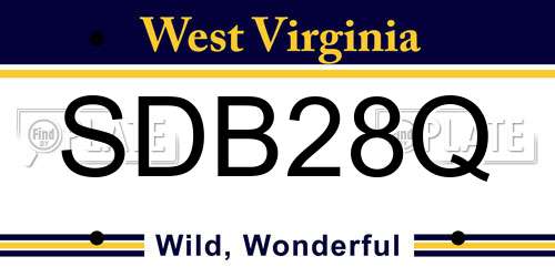 SDB28Q West Virginia License Plate