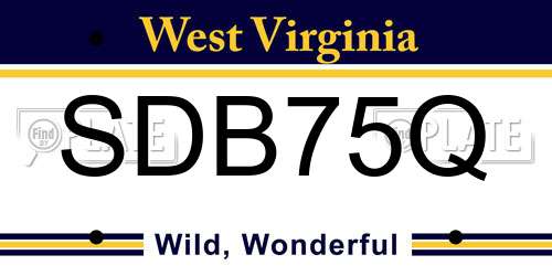 SDB75Q West Virginia License Plate