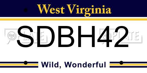 SDBH42 West Virginia License Plate